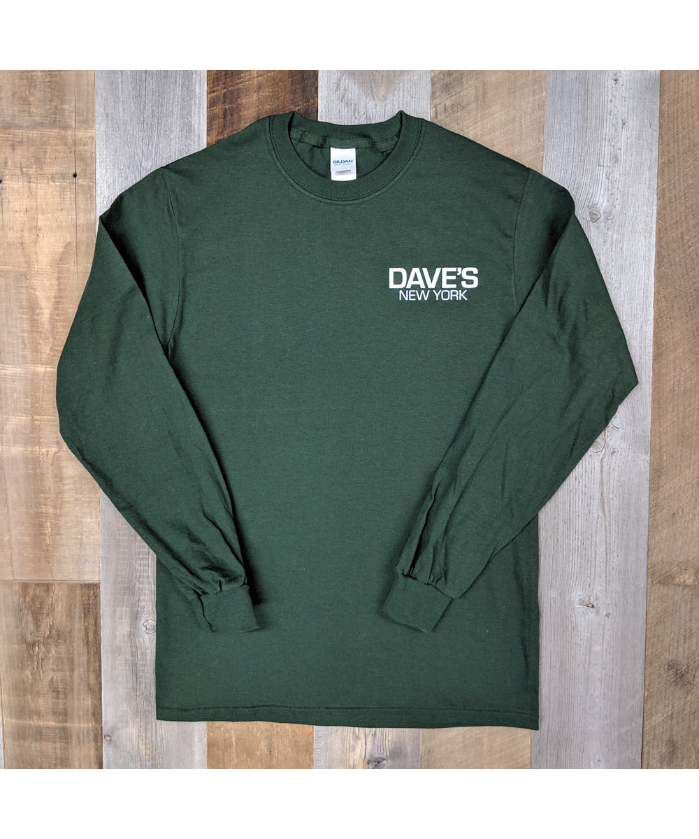Dave\'s New York Forest Green — Logo T-Shirt Long Sleeve - Dave\'s Work York New