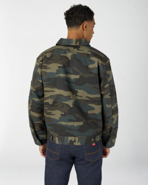Dickies Men's Insulated Eisenhower Jacket in Hunter Green Camo at Dave's New York