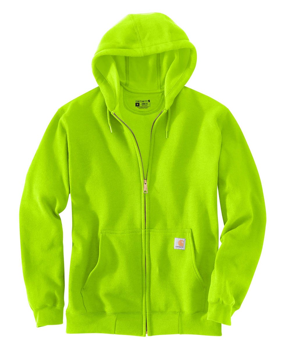 Carhartt Men's Midweight Zipper Hooded Sweatshirt Bright Lime