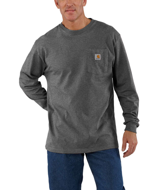 Carhartt K126 Long Sleeve Workwear T-shirt in Carbon Heather at Dave's New York