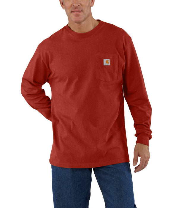 Carhartt K126 Long Sleeve Workwear T-Shirt - Chili Pepper Heather at Dave's New York