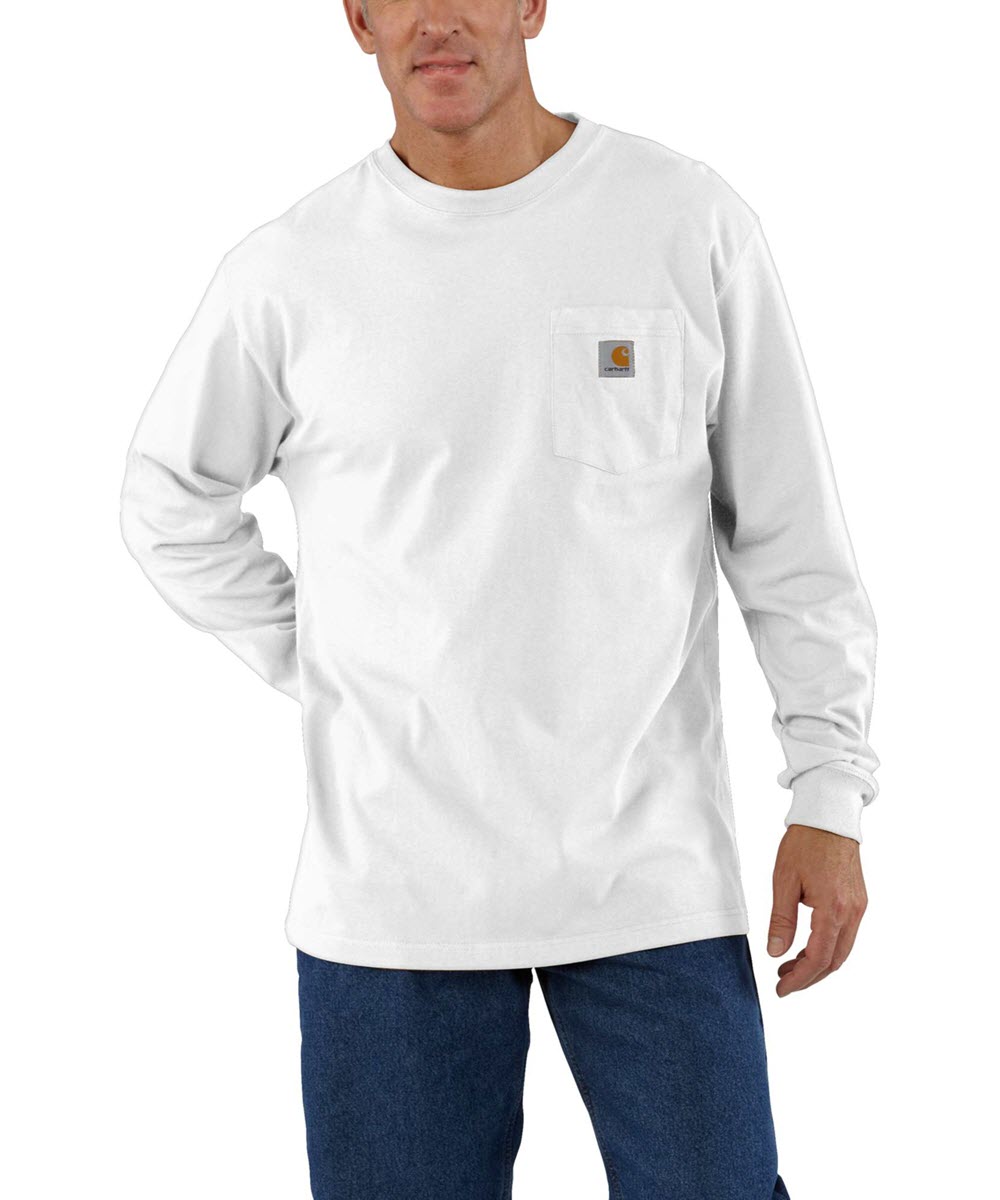 Carhartt K126 Long Sleeve Workwear T-Shirt - Dave\'s New York White —