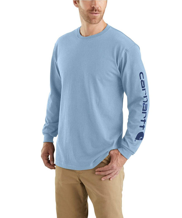 Carhartt Signature Sleeve Logo Long-Sleeve T-Shirt - Alpine Blue Heather at Dave's New York