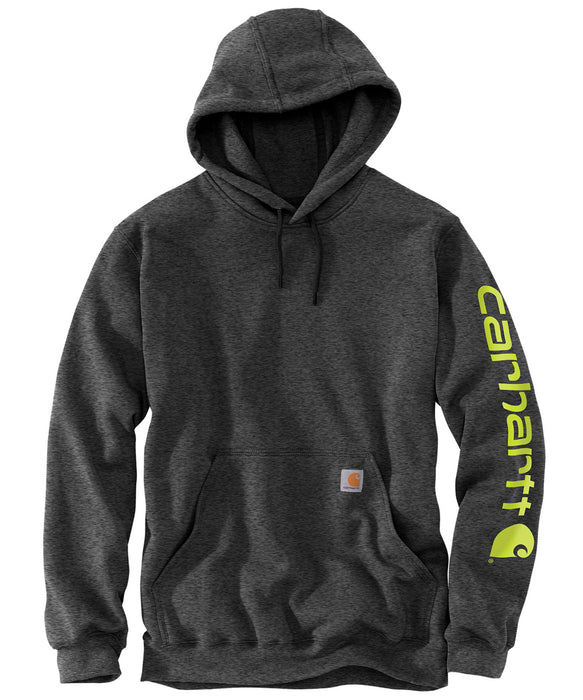 Carhartt Mid-Weight Hooded Logo Sweatshirt K288 in Carbon Heather at Dave's New York