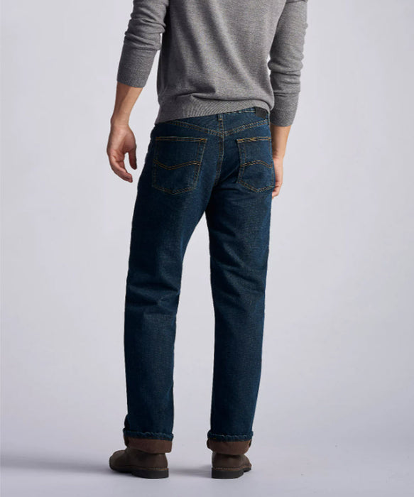 Lee Men's Relaxed Fit Fleece-Lined Straight Leg Jeans - Black Quartz at Dave's New York