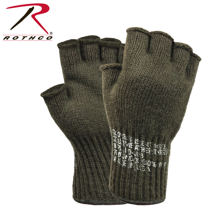Rothco Military Fingerless Wool Gloves - Olive Drab — Dave's New York