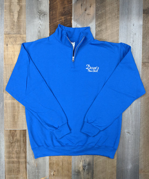 Dave’s New York Men's Vintage Logo Half-Zip Sweatshirt - Royal Blue