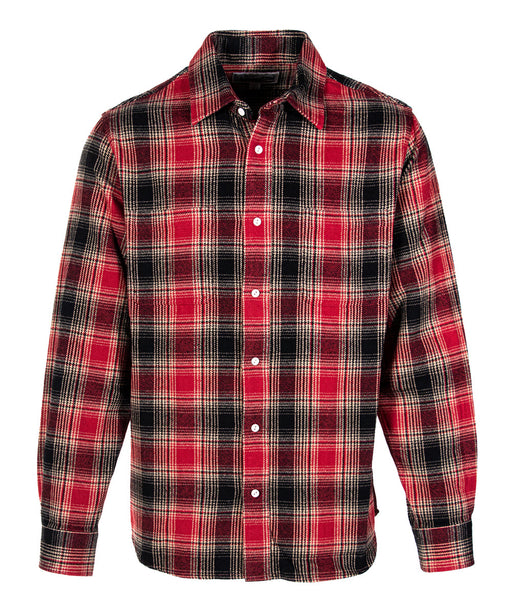 Schott NYC Men's Plaid Flannel - Black/Red at Dave's New York