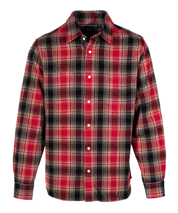 Schott NYC Men's Plaid Flannel - Black/Red at Dave's New York