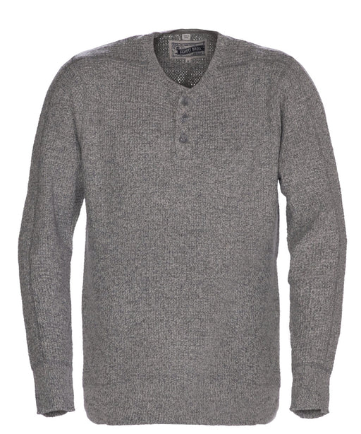 Schott NYC Wool Henley Sweater in Heather Grey at Dave's New York