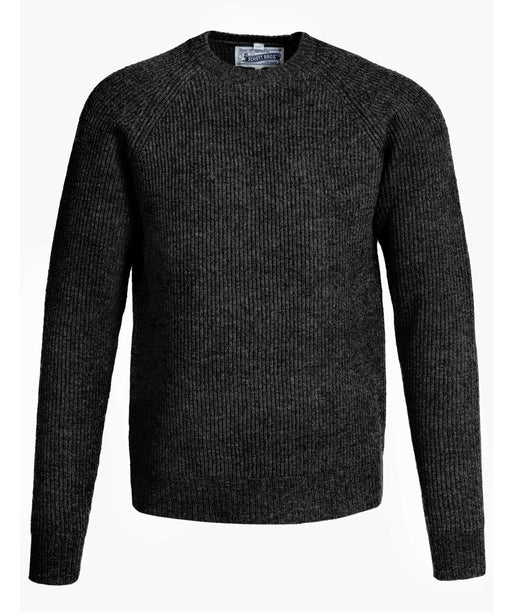 Schott NYC Men's Ribbed Wool Crewneck Sweater in Black at Dave's New York