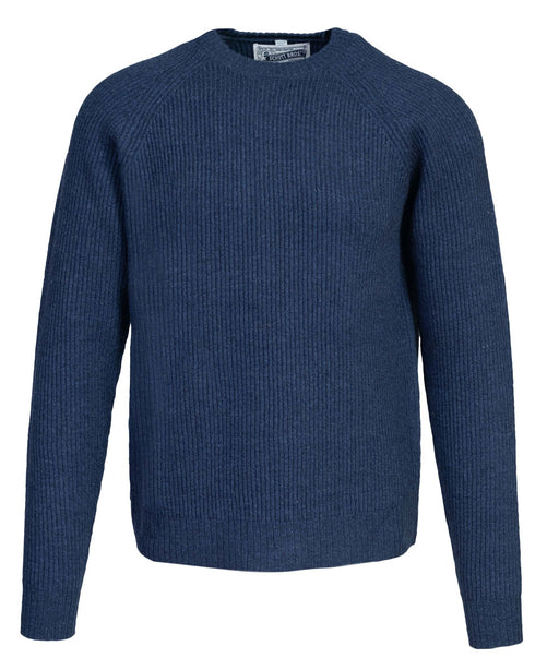 Schott NYC Men's Ribbed Wool Crewneck Sweater in Navy at Dave's New York