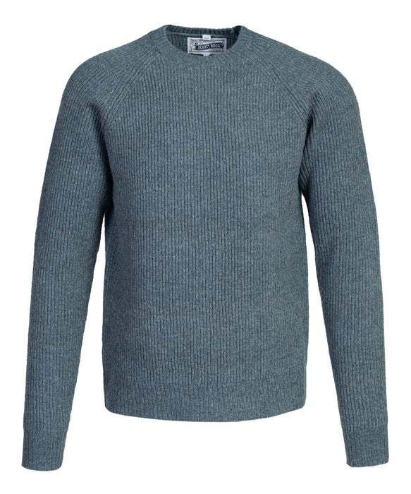 Schott NYC Men's Ribbed Knit Wool Crewneck Sweater in Sage at Dave's New York