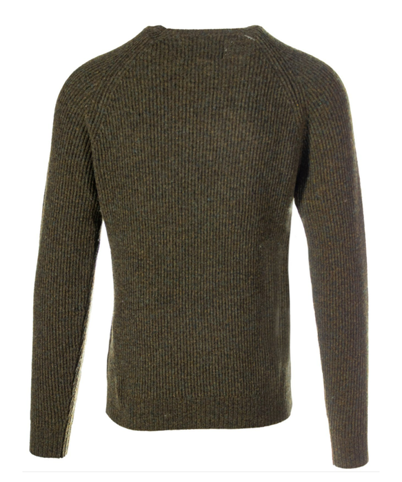 Schott NYC Men's Ribbed Knit Wool Crewneck Sweater - Moss at Dave's New York