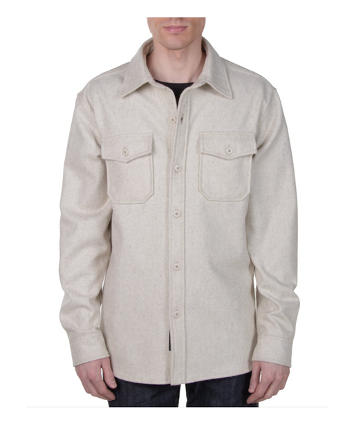 Schott NYC Men’s CPO Wool Shirt - Oatmeal at Dave's New York