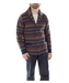 Schott NYC Men's Wool Fair Isle Cardigan Sweater - Navy at Dave's New York