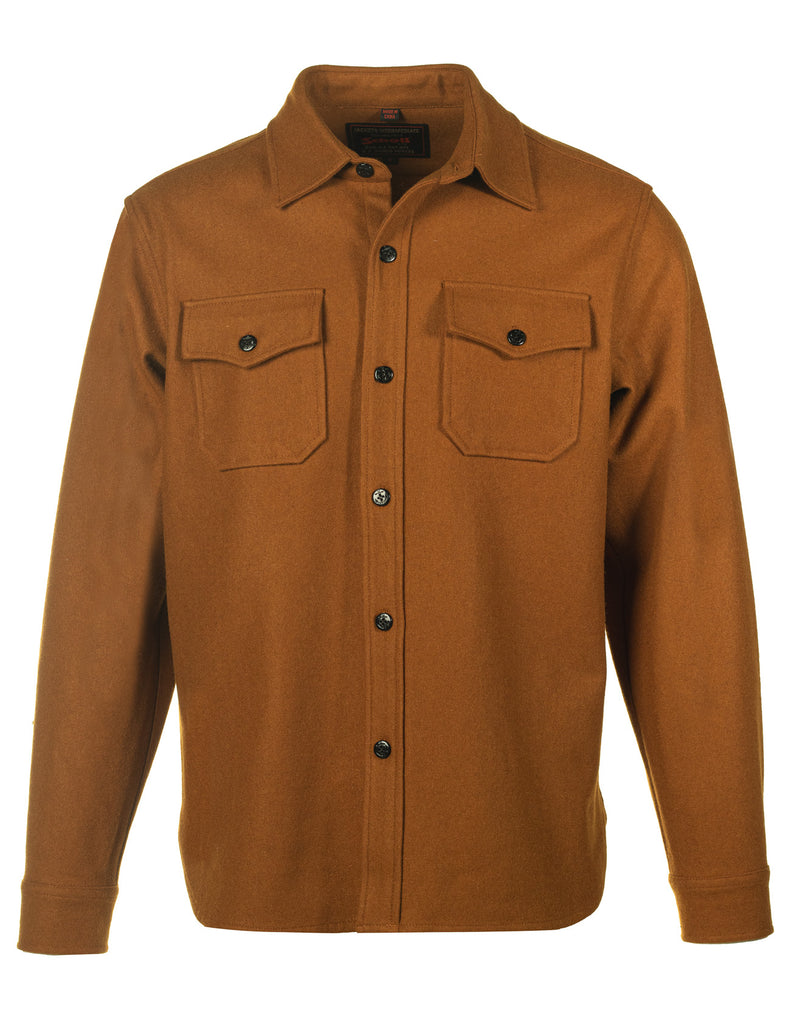 Schott NYC Men’s CPO Wool Shirt - Coyote Brown