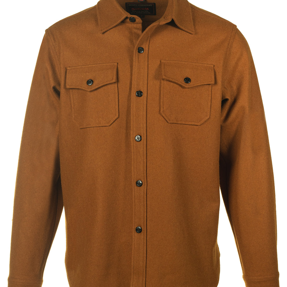 Schott NYC Men’s CPO Wool Shirt - Coyote Brown