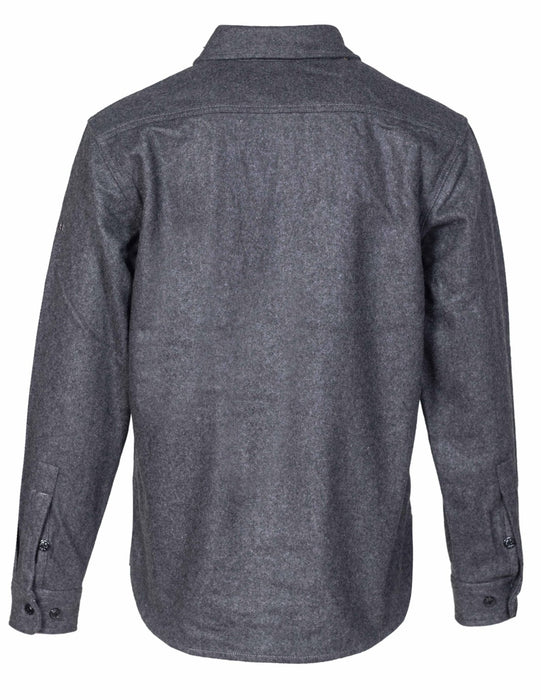 Schott NYC CPO Wool Shirt in Grey at Dave's New York