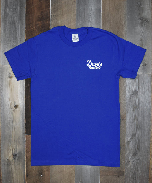 Dave's New York Vintage Logo Short Sleeve Tee Shirt - Royal Blue