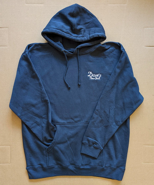 Dave's New York Vintage Logo Hooded Sweatshirt Navy