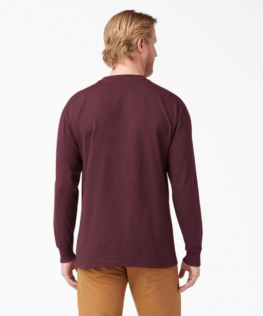 Dickies Heavyweight Long Sleeve Pocket T-shirt - Burgundy at Dave's New York