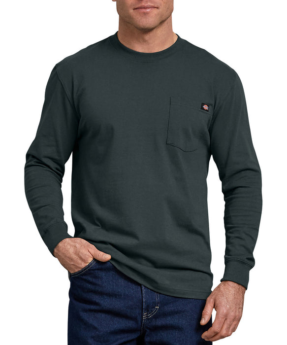 Dickies Heavyweight Long Sleeve Pocket T-shirt - Hunter Green at Dave's New York