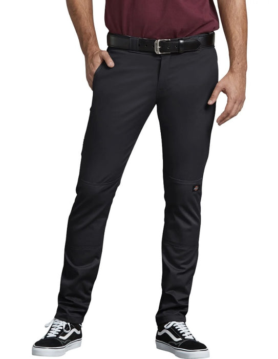 Dickies FLEX Skinny Straight Fit Double Knee Work Pants in Black at Dave's New York