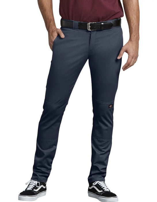 Dickies FLEX Skinny Straight Fit Double Knee Work Pants Dark Navy