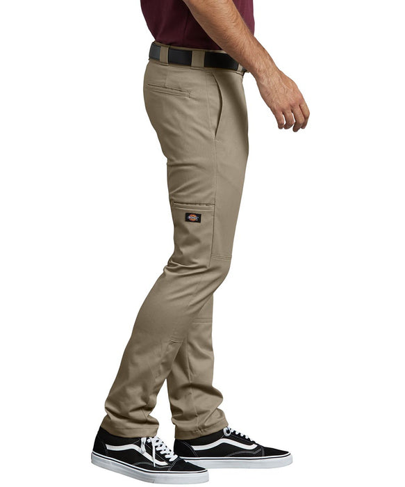 Dickies FLEX Skinny Straight Fit Double Knee Work Pants Desert