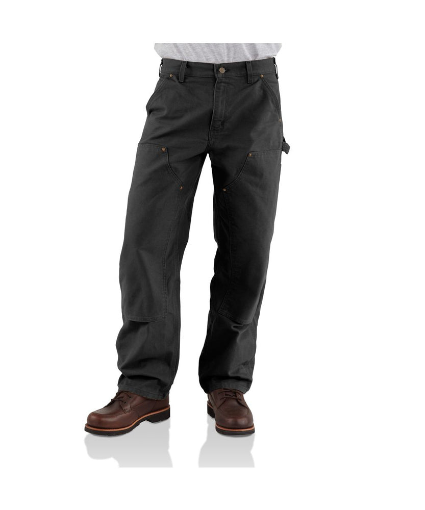 Carhartt B136 Double Front Washed Duck Dungaree in Black at Dave's New York
