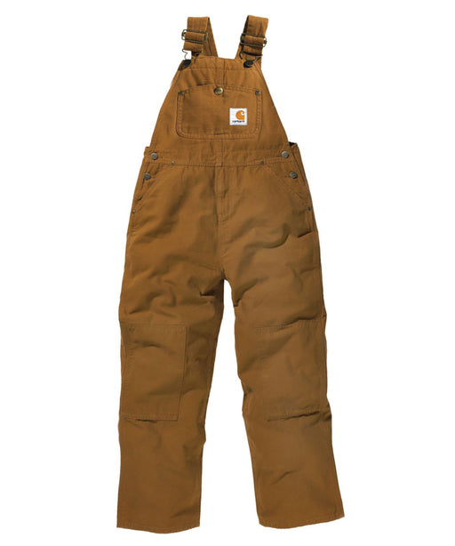 Carhartt Boys (4-7) Washed Canvas Duck Bib Overalls in Carhartt Brown in Dave's New York