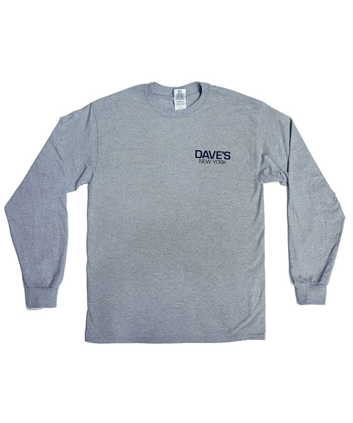 Dave’s New York Work Logo Long Sleeve T-Shirt - Heather Grey