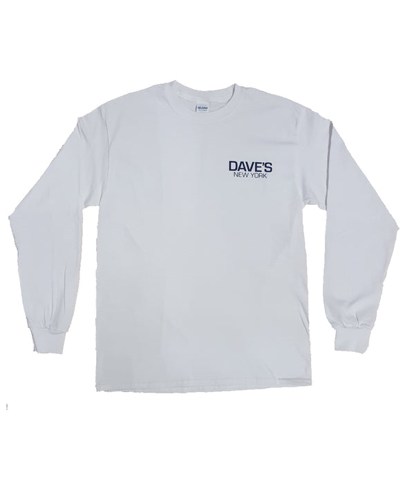 Dave’s New York Work Logo Long Sleeve T-Shirt - White
