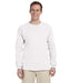 Gildan G240 Long Sleeve Ultra Cotton T-Shirt in White at Dave's New York