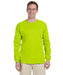 Gildan G240 Long Sleeve Ultra Cotton T-Shirt in Safety Yellow Hi-Vis at Dave's New York