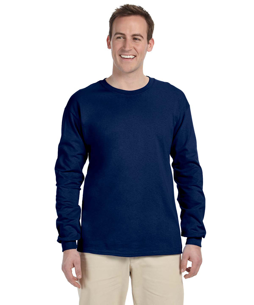 Gildan Long Sleeve Ultra Cotton T-Shirt Navy — Dave's New York