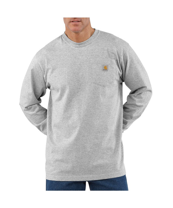 Carhartt K126 Long Sleeve Workwear T-Shirt - Heather Gray — Dave's