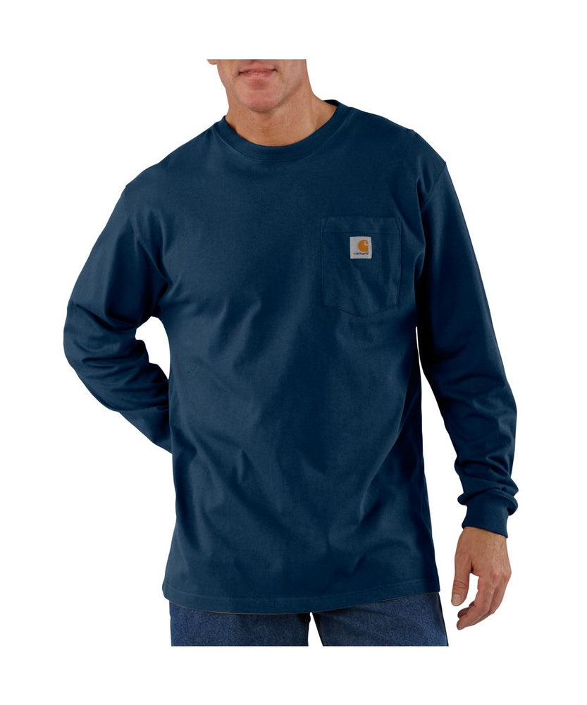 Carhartt K126 Long Sleeve Workwear T-shirt in Navy at Dave's New York