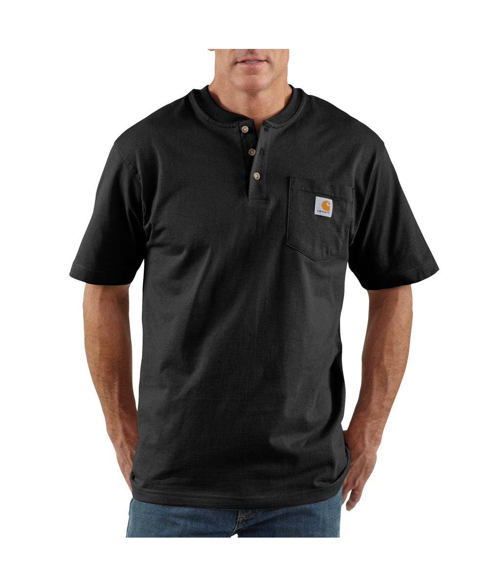 Carhartt Short Sleeve Henley T-Shirt - Black
