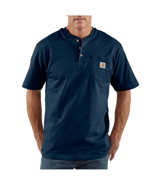 Carhartt Short Sleeve Henley T-Shirt - Navy
