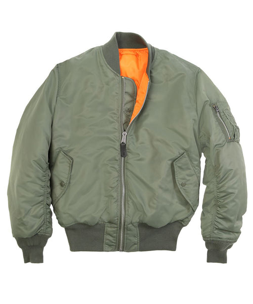 Alpha Industries Women's MA-1W Flight Jacket in Sage Green at Dave's New York