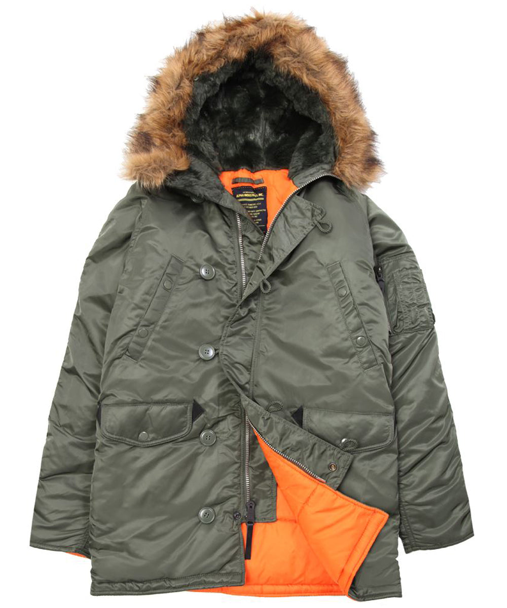 Alpha Industries Slim Fit N-3B Parka Sage Green