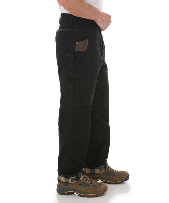 Wrangler Riggs Flannel-Lined Rip-Stop Ranger Work Pants - Black at Dave's New York
