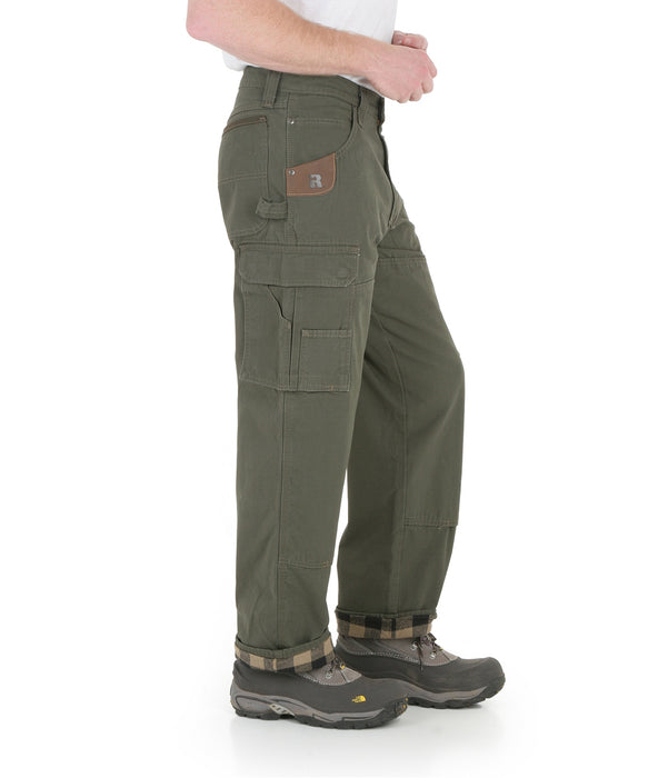 Wrangler Riggs Flannel-Lined Rip-Stop Ranger Work Pants - Loden at Dave's New York