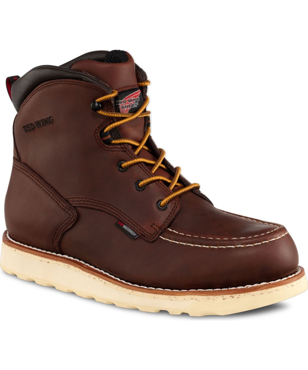 Red Wing Shoes 6-Inch Moc Toe Waterproof Work Boots (405) - Red