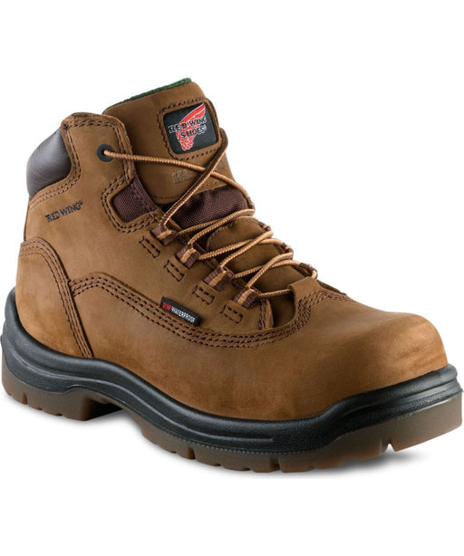 Red Wing Shoes Women’s 5-inch Waterproof Composite Toe Work Boots in Hazelnut at Dave's New York