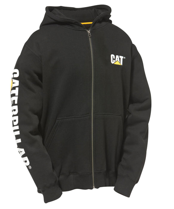 Caterpillar Men's Logo Zipper Hooded Sweatshirt - Black