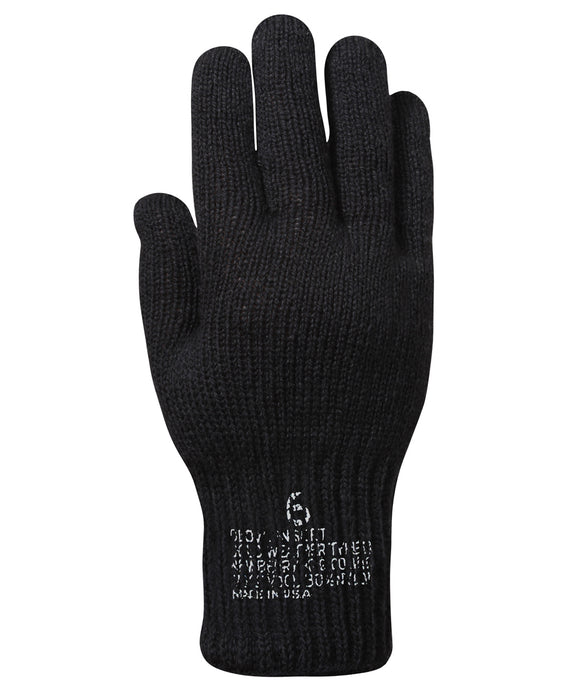 Rothco Genuine G.I. Wool Glove Liners in Black at Dave's New York