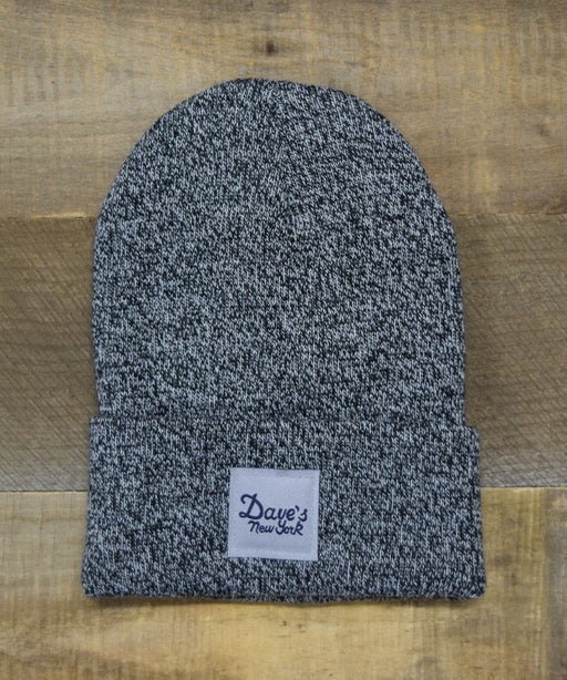 Dave's New York Vintage Logo Beanie - Black/White Marl